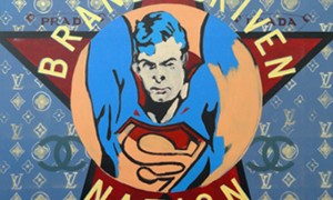 Eugene Al Pann "A Brand-Driven Nation" acrilic/panza, 121x180 cm