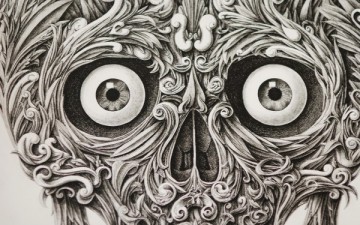 Amazing Skull Drawn with a Dip Pen by Alex Konahin Amazing Skull Drawn with a Dip Pen by Alex Konahin