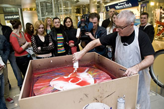 Spin paintings with Damien Hirst
