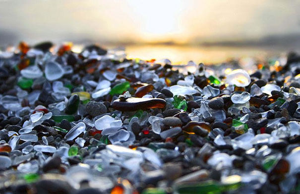 Unusual Glass Beach in California
