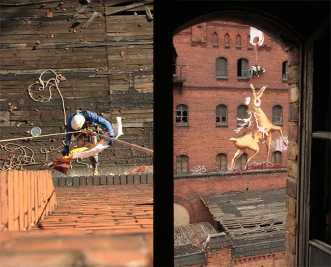 Mystical Paper Beasts Devour Unsuspecting Street Artists (2)