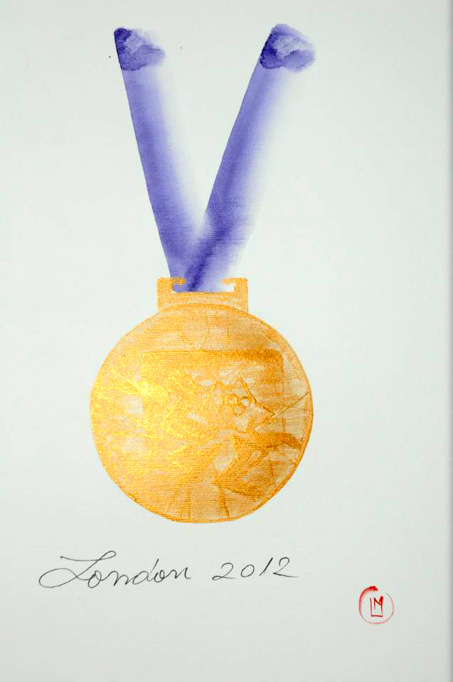 medalia-olimpica-de-aur-olympic-gold-medal-2012-acril-watercolor-lucian-muntean01