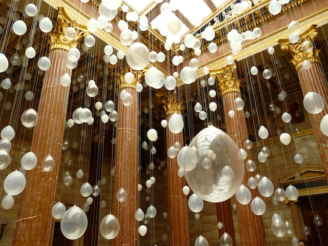 Scattered Crowd: Thousands of White Balloons Suspended by William Forsythe