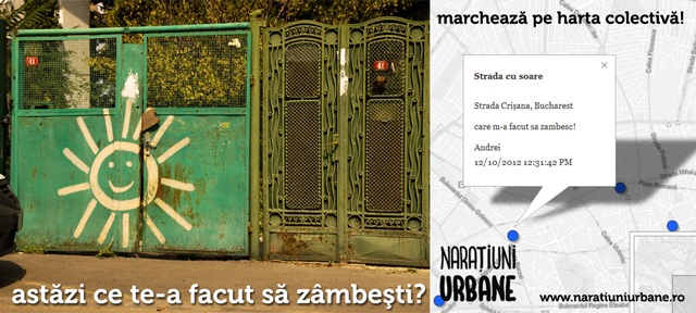 Ce te-a făcut să zâmbeşti azi? Marchează pe harta colectivă Narațiuni Urbane