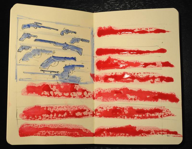 united guns of america - illustration - watercolor - lucian muntean 01