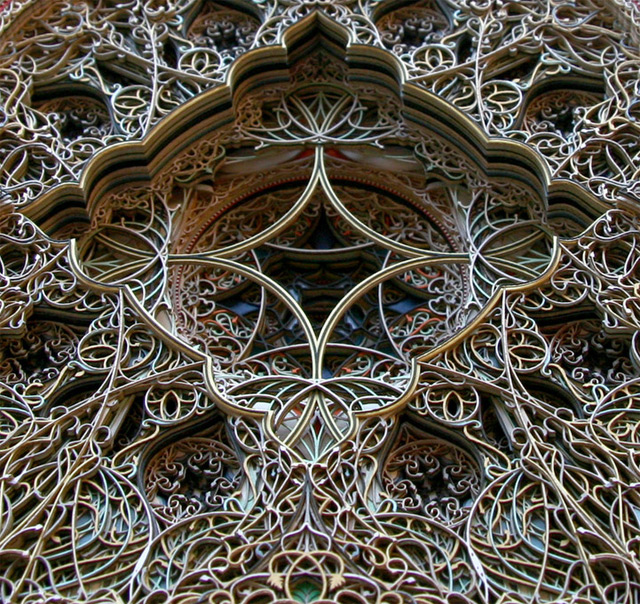 Stained Glass Windows Made from Laser Cut Paper by Eric Standley