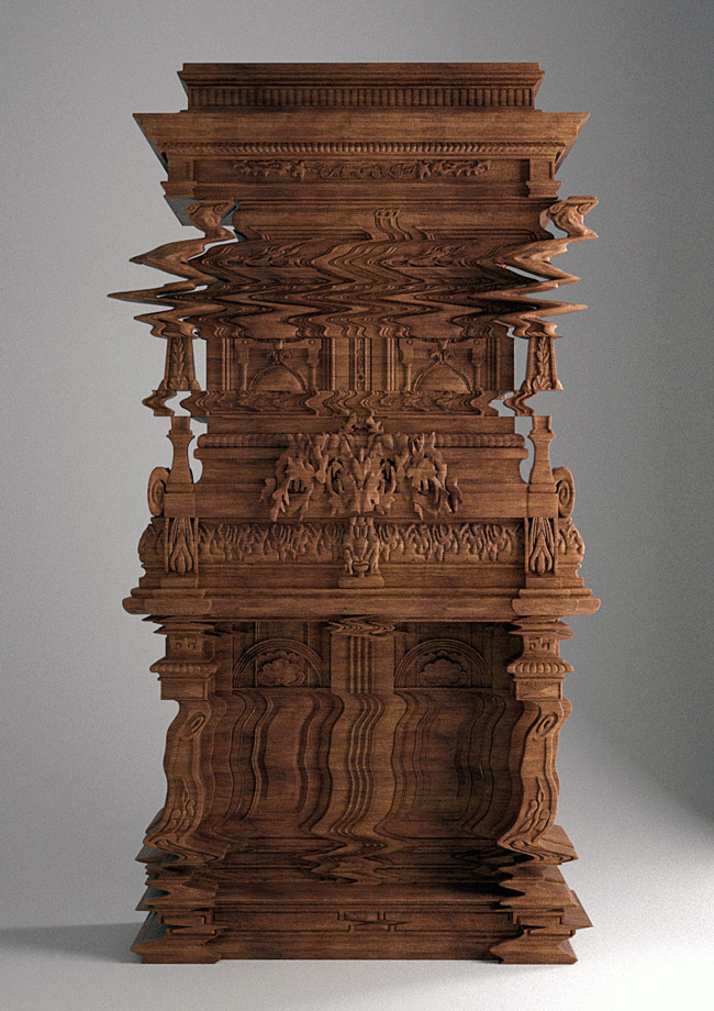 Hand-Carved Glitch Furniture by Ferruccio Laviani