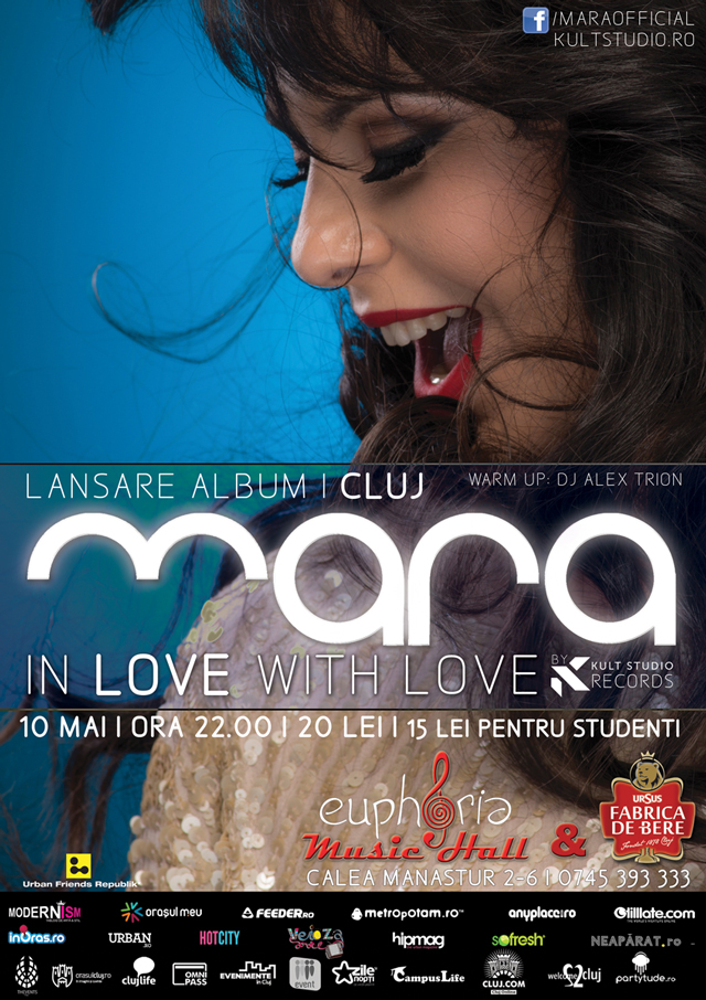 Turneu de lansare “In love with love” Mara, prezentat de Kult Studio la Cluj