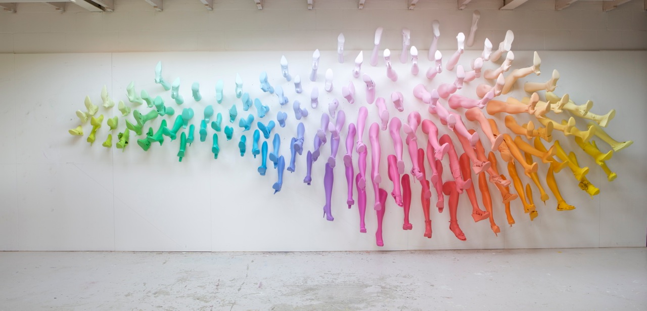 Rainbow of Shoes and Legs by John Breed