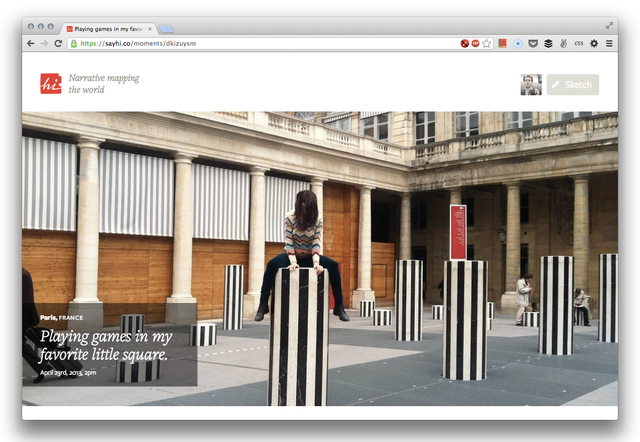 Hi, A Storytelling Platform That Creates a Narrative Map Using User Photos & Location Descriptions