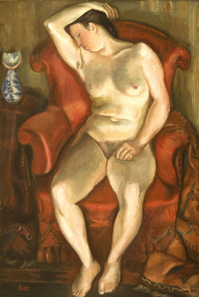 Iosif-Iser--Nud-in-fotoliu-rosu