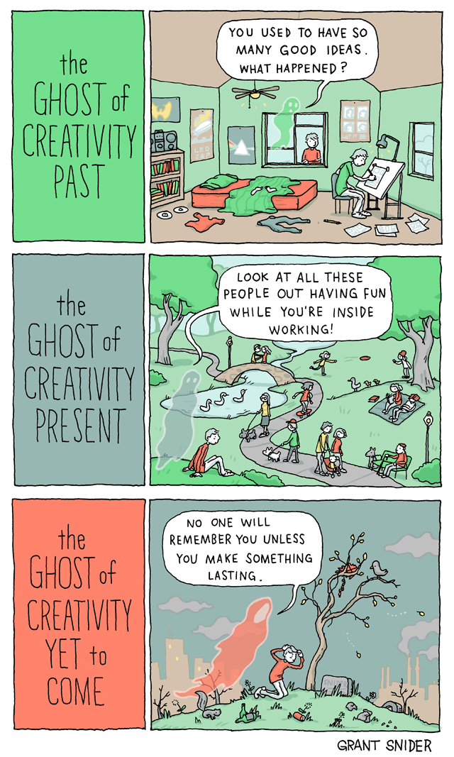 The Ghosts of Creativity, A Webcomic Parody of Charles Dickens’ ‘A Christmas Carol’