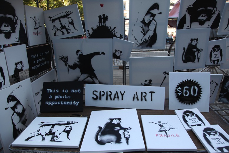 Banksy Has Unannounced Art Sale with Genuine Signed Canvases in Central Park, Sells Almost Nothing