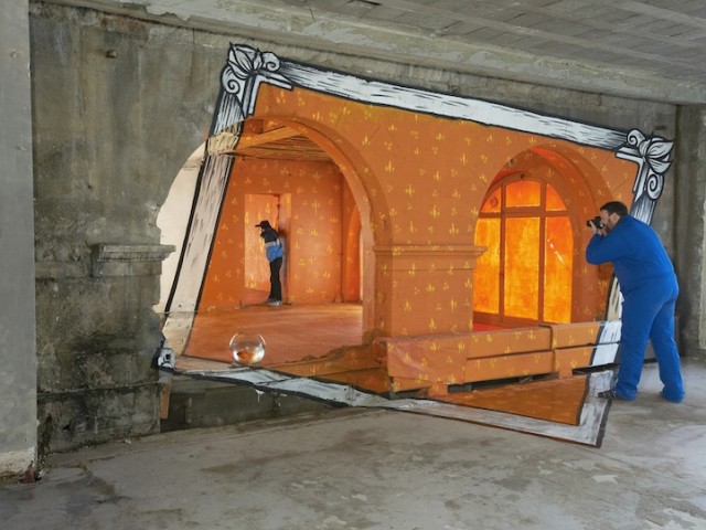 Anamorphoses, Whimsical Anamorphic Picture Frame Installations by Papier Peintres