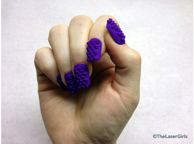 Intricately Designed 3D Printed Nail Jewelry by TheLaserGirls
