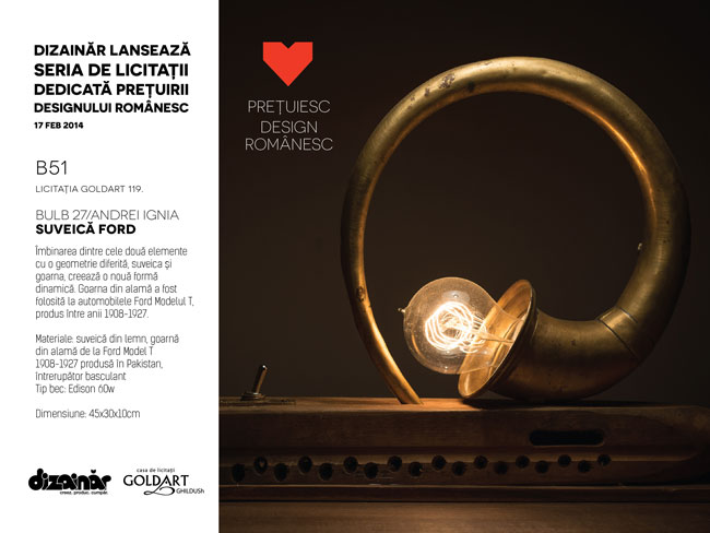 Casa de Licitații GOLDART GHILDUSh prețuiește designul românesc