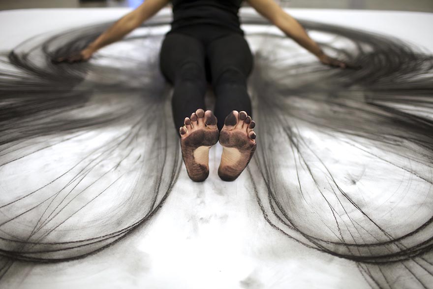 Artist Turns Dance Moves Into Beautiful Charcoal Drawings