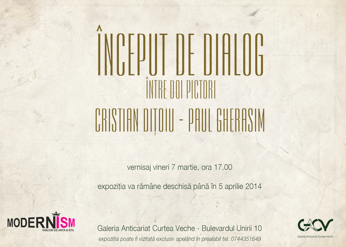 Început de dialog între doi pictori Cristian Dițoiu și Paul Gherasim @ Galeria Anticariat Curtea Veche, București