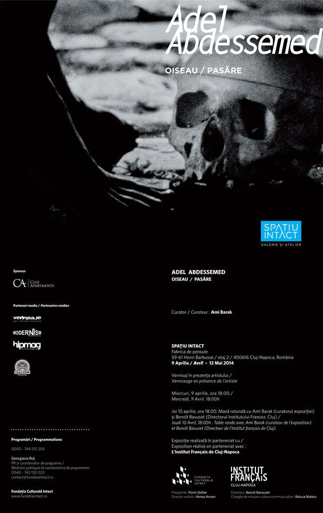 Adel Abdessemed „Oiseau / Pasăre” @ SPAȚIU INTACT, Fabrica de pensule, Cluj-Napoca