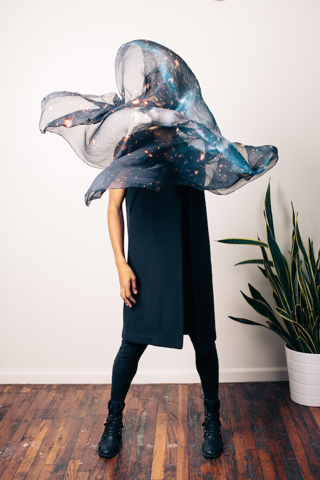 Designer Uses Open-Source NASA Hubble Telescope Images For Her Line Of Fantastically Ethereal Silk Scarves