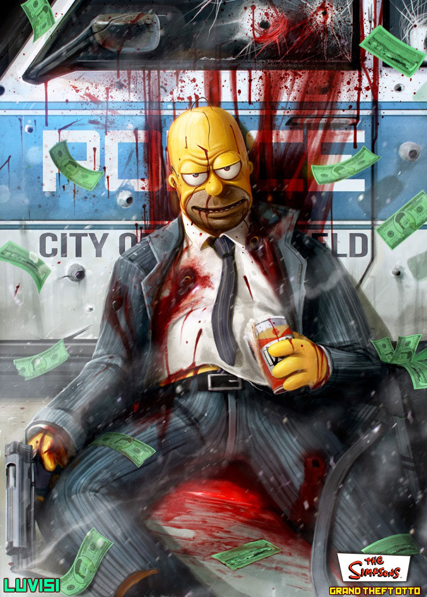 Childhood Cartoon Characters Reimagined As Criminals And Demons