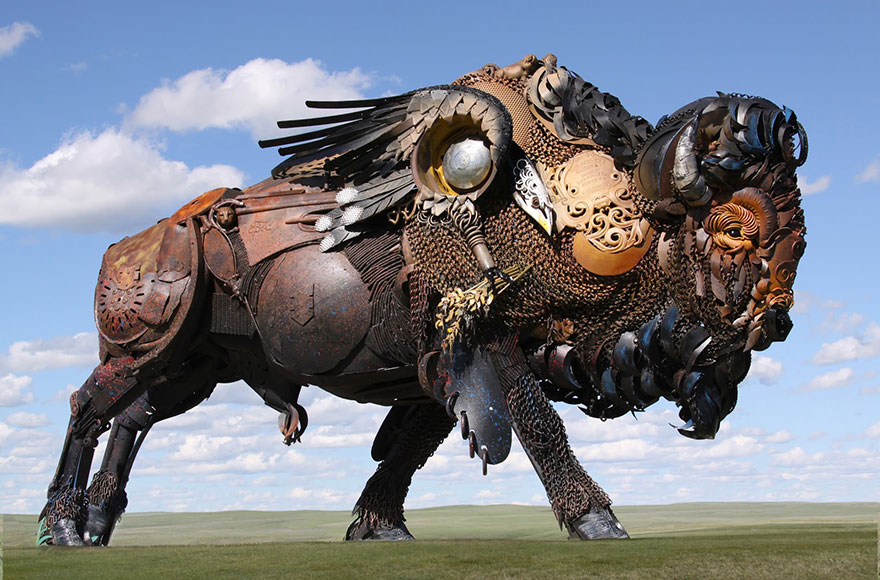 Old Farm Equipment And Scrap Metal Turned Into Stunning Sculptures