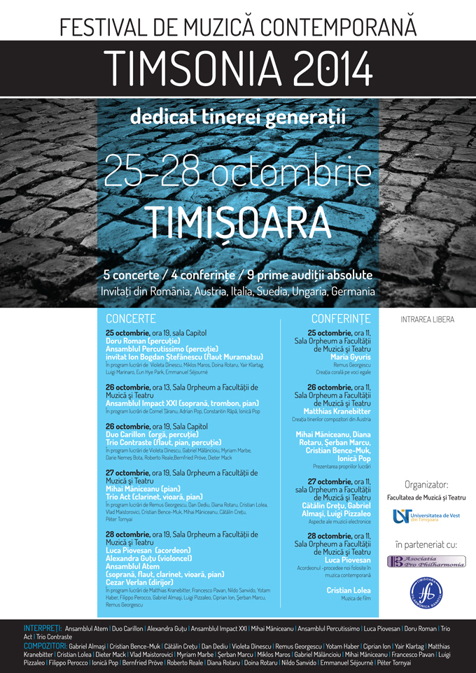 Festivalul Internaţional de Muzică Contemporană Timsonia, prima ediţie