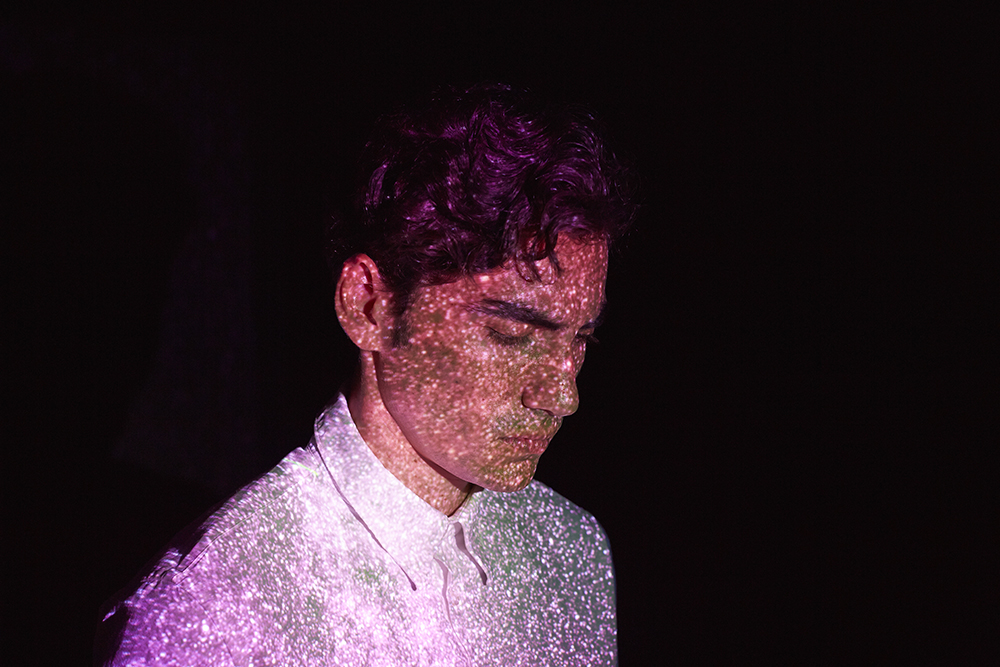 Young Man with Abstract Lights