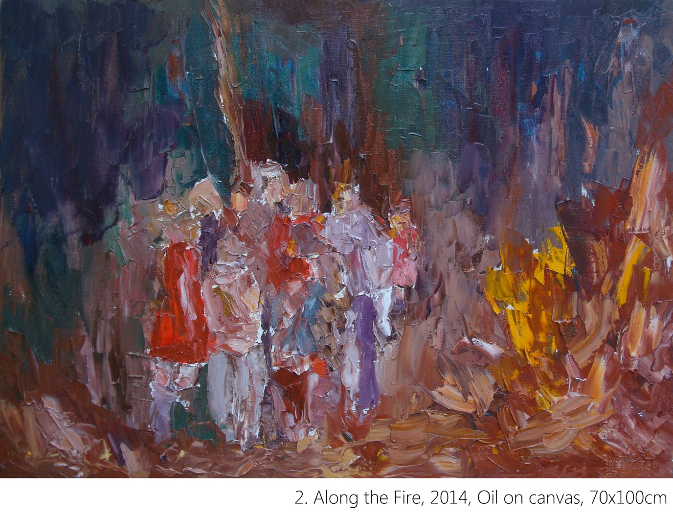 2. Along the Fire, 2014, Oil on canvas, 70x100cm