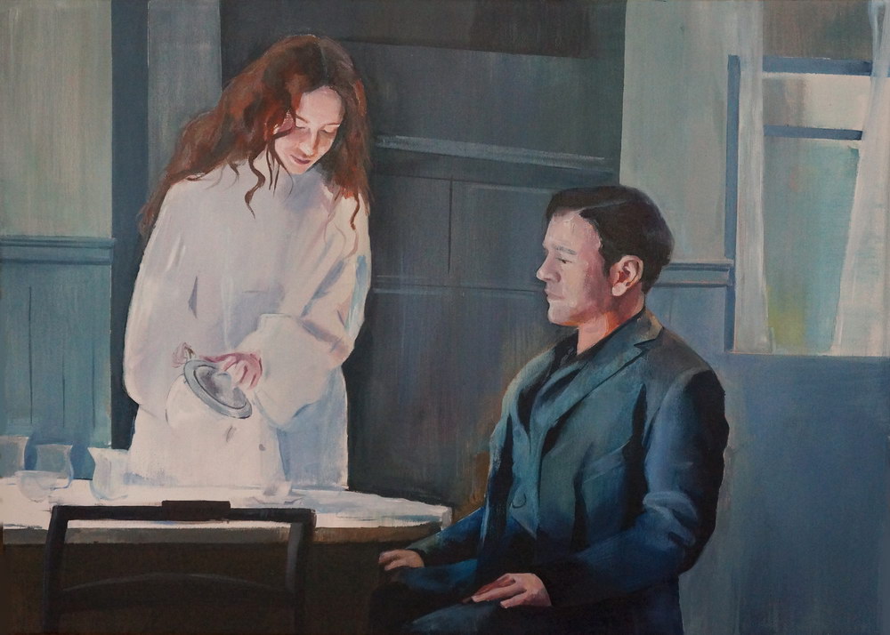 Andreea Floreanu, Tea in two, acrilic si ulei pe panza, 50X70cm, 2014