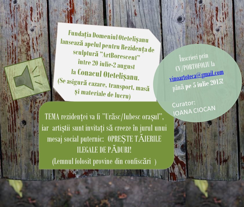Apel deschis pentru ArtBorescent – rezidență de sculptură la Conacul Otetelișanu