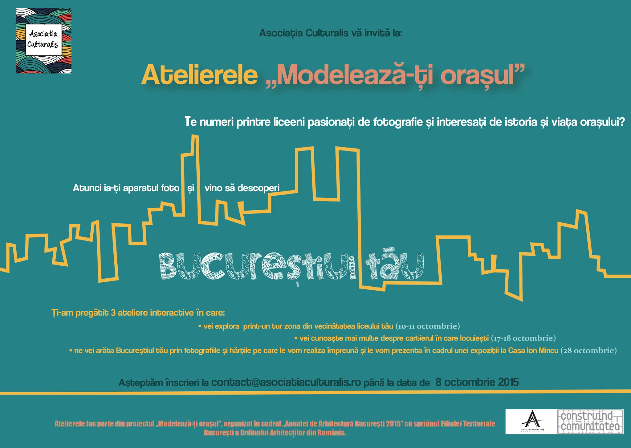 Asociaţia Culturalis invită liceeni să-şi modeleze oraşul