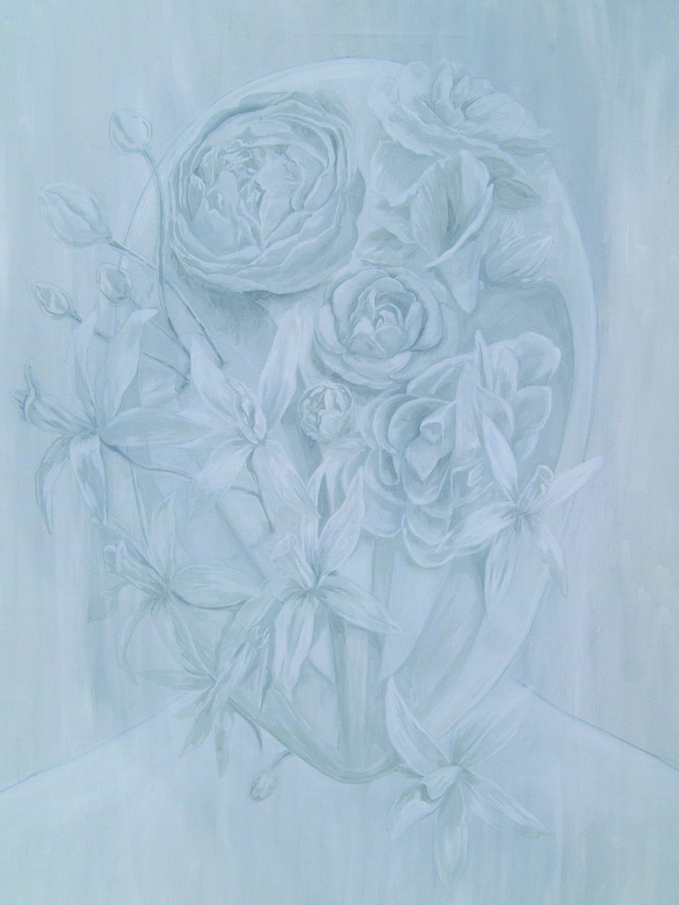 Cand gandurile mele sunt pure 100 x 70 cm acrilic si ulei   pe panza 2016
