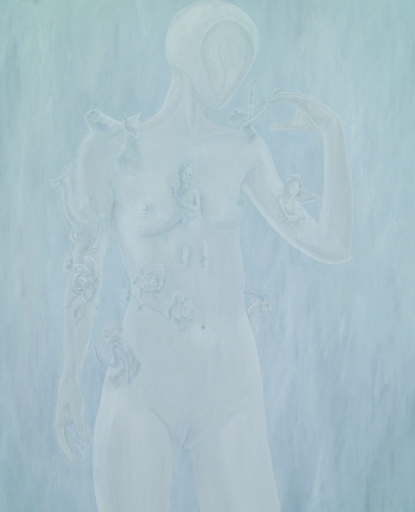 Fragil 120 x100 cm acrilic si ulei pe panza 2016