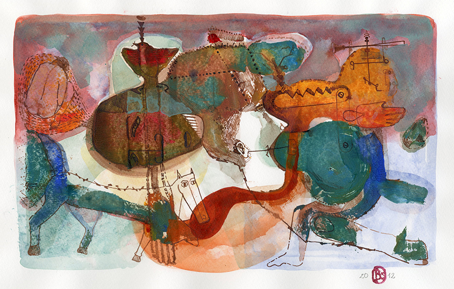 thinking-about-lonliness_mixed-media-on-paper_34x21-cm