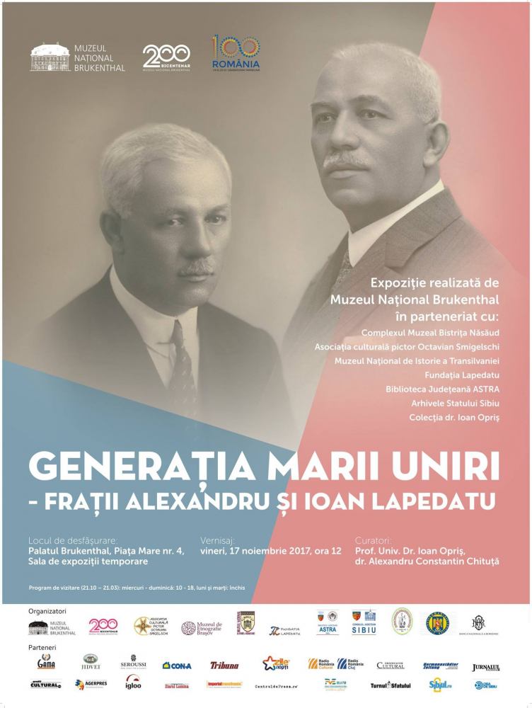 Expoziția: Generația Marii Uniri – Alexandru și Ioan Lapedatu @ Muzeul Național Brukenthal