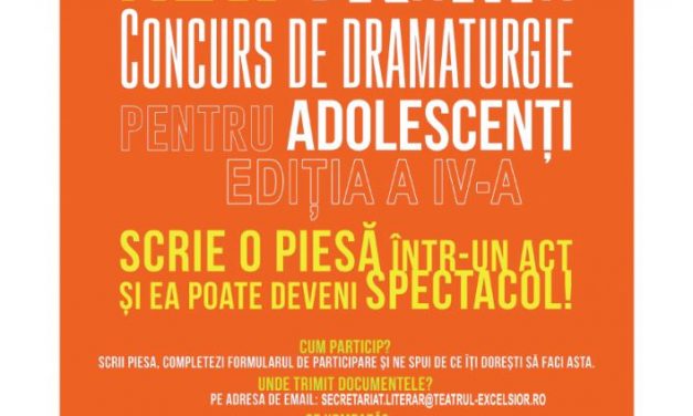 NEW DRAMA Concurs de dramaturgie pentru adolescenți Ediția a IV-a