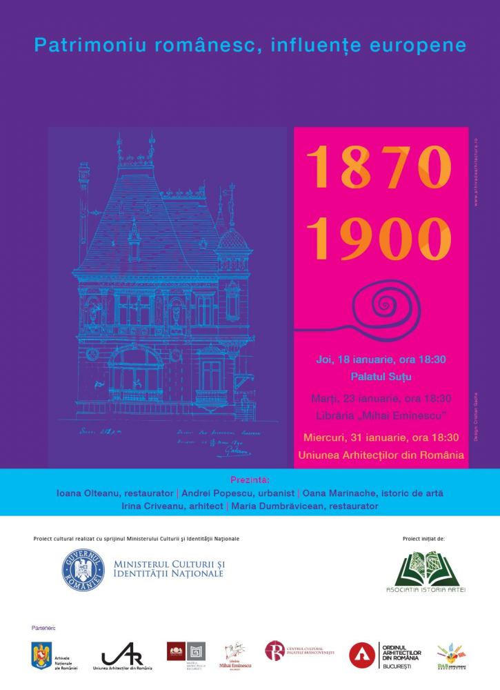 Manifestări culturale, în cadrul proiectului „Patrimoniu românesc, influențe europene” organizate de Asociația Istoria Artei