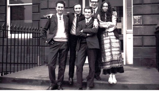 Ion Bitzan, Richard Demarco, Paul Neagu, Peter Jacobi, Ritzi Jacobi in Edinburgh, 1969