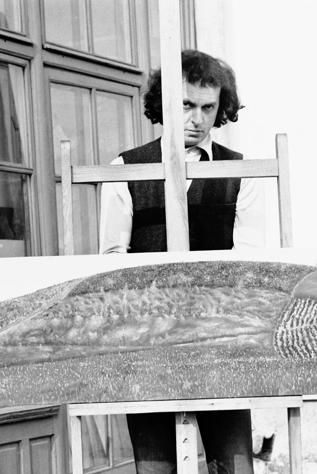 Horia Bernea în atelierul său din str Șelari, București