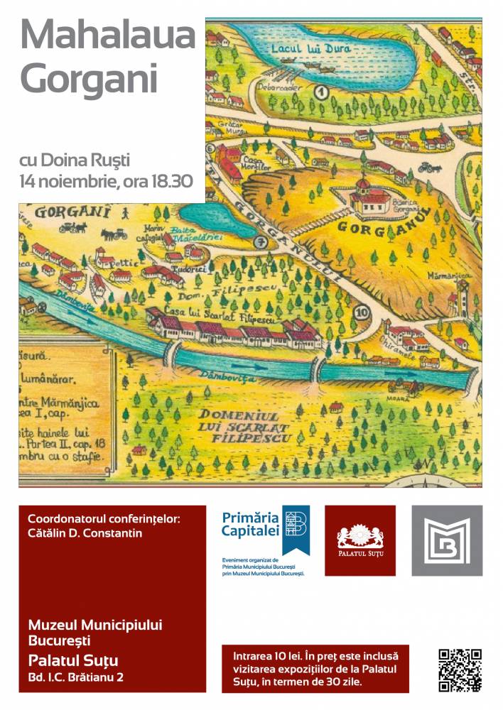 Conferință de joi despre Mahalaua Gorgani, susținută de Doina Ruști @ Muzeul Municipiului București – Palatul Suțu