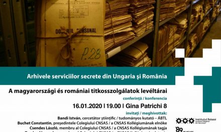 Conferință: Arhivele serviciilor secrete din Ungaria și România ÁBTL-CNSAS, în cadrul anului comemorativ „30 de ani în libertate” @ Institutul Balassi – Institutul Maghiar din Bucureşti