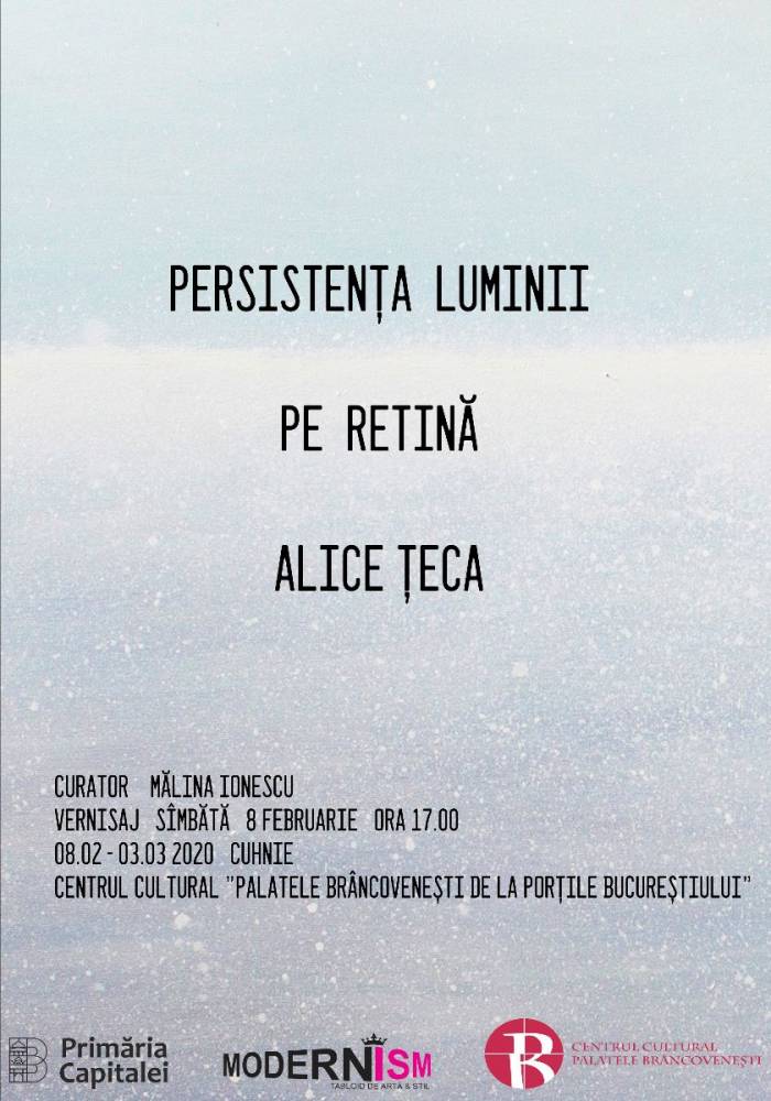 Expoziție Alice Țeca, „PERSISTENȚA LUMINII PE RETINĂ” @ Centrul Cultural ”Palatele Brâncovenești de la Porțile Bucureștiului”