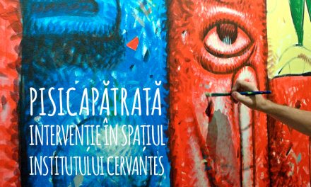 Pisica Pătrată – Intervenție în spațiul Institutului Cervantes din București: trei picturi murale