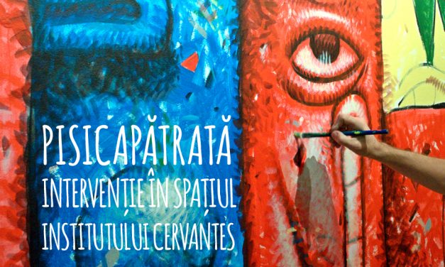 Pisica Pătrată – Intervenție în spațiul Institutului Cervantes din București: trei picturi murale