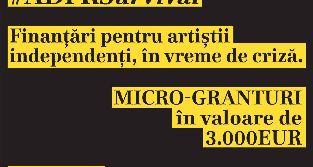 Micro-granturile #ADFRSurvival vor ajunge la 6 artiști independenți din industria cinematografică autohtonă