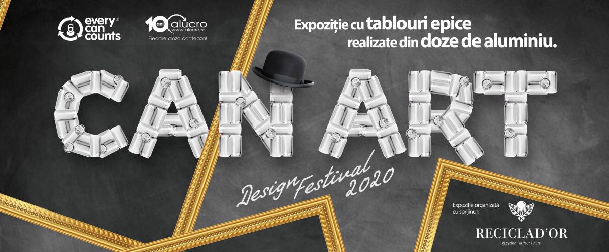 Caravană expoziţională cu tablouri realizate din doze de aluminiu,  în cinci locaţii din Bucureşti