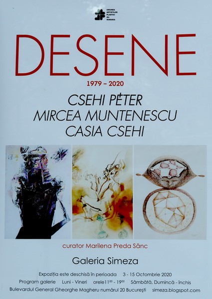 Expoziţie de desene CSEHI PETER, MIRCEA MUNTENESCU, CASIA CSEHI la Galeria Simeza, București