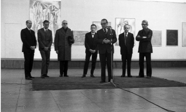 Expoziție Dan Hatmanu, Sala Dalles, la microfon Ion Frunzetti