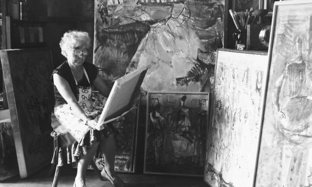 Wanda Sachelarie Vladimirescu în atelier